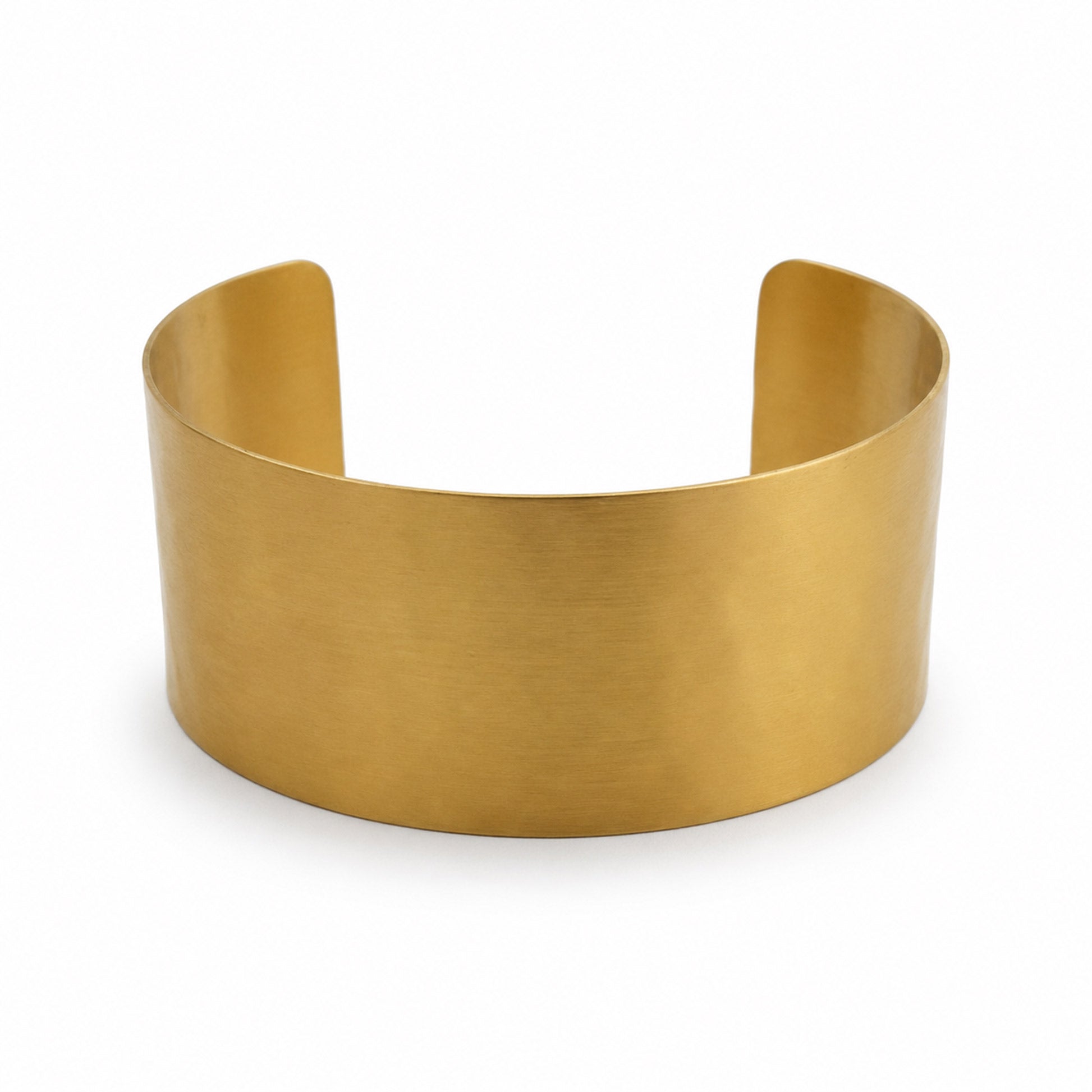 Gold Plain Wide Open Cuff Bracelet