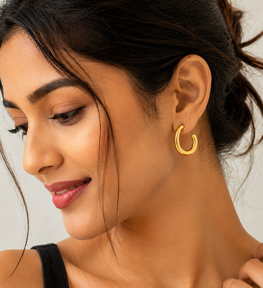 Gold Minimal Hoop Earrings