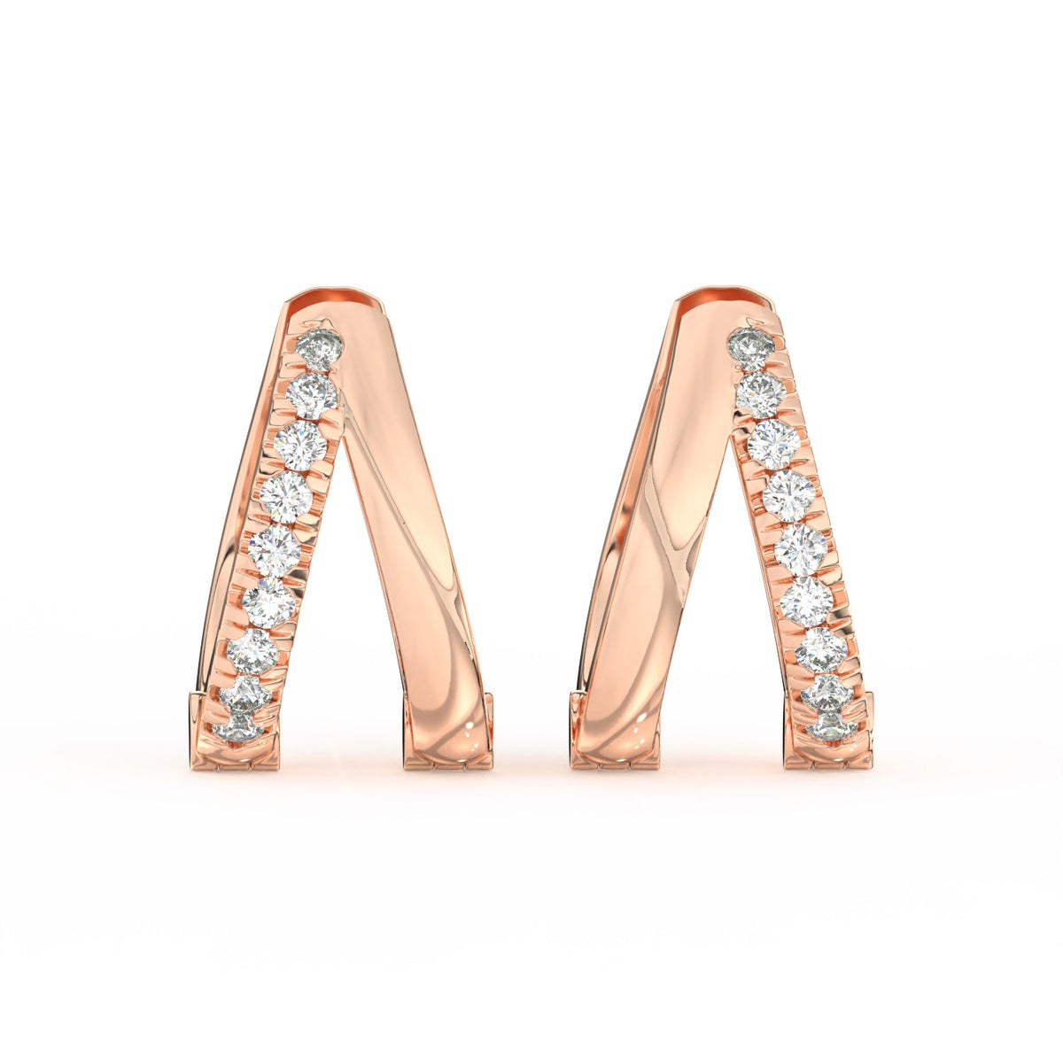 0.15 Ct Round Cut Moissanite Hoop Earrings 14K Gold Plated