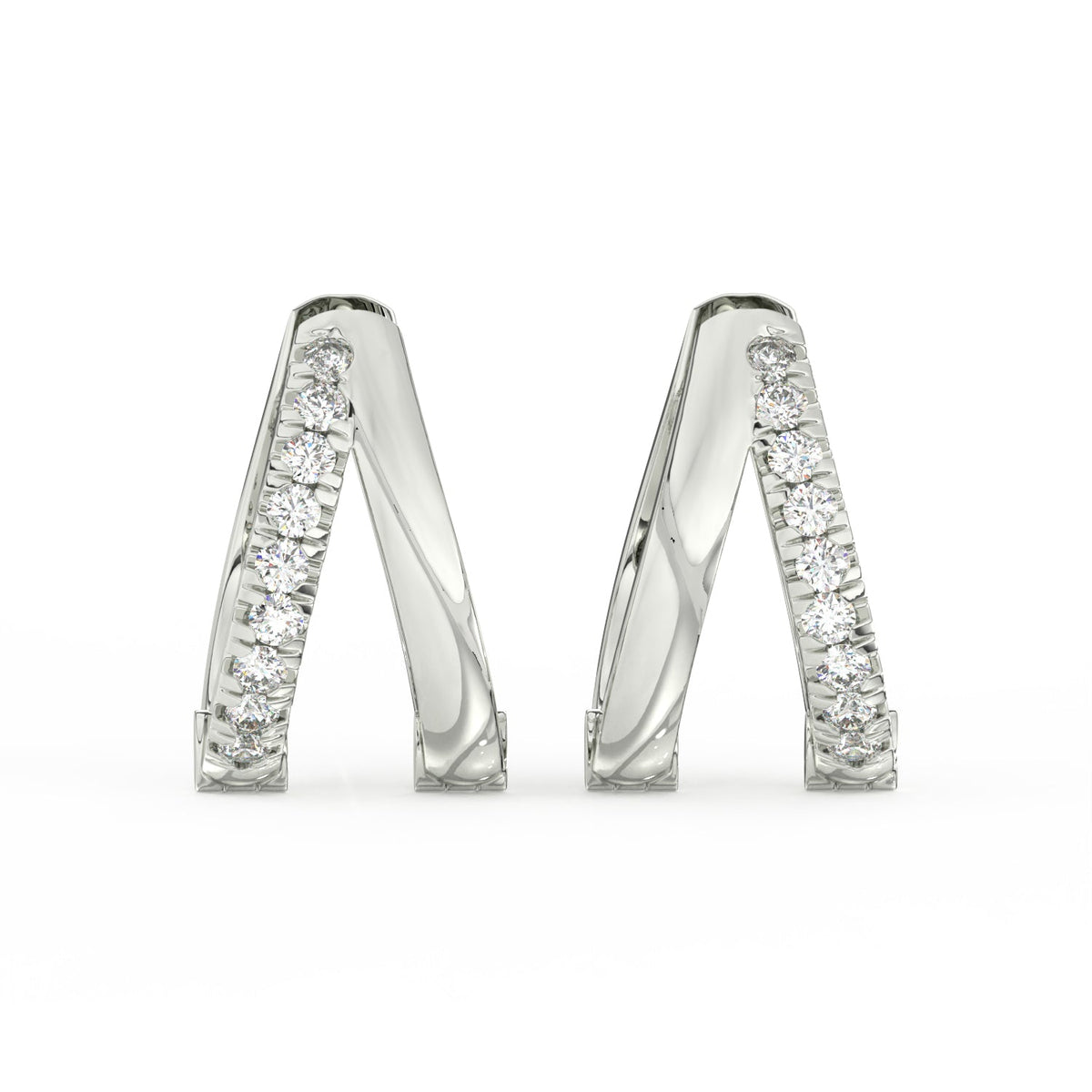 0.15 Ct Round Cut Moissanite Hoop Earrings 14K Gold Plated
