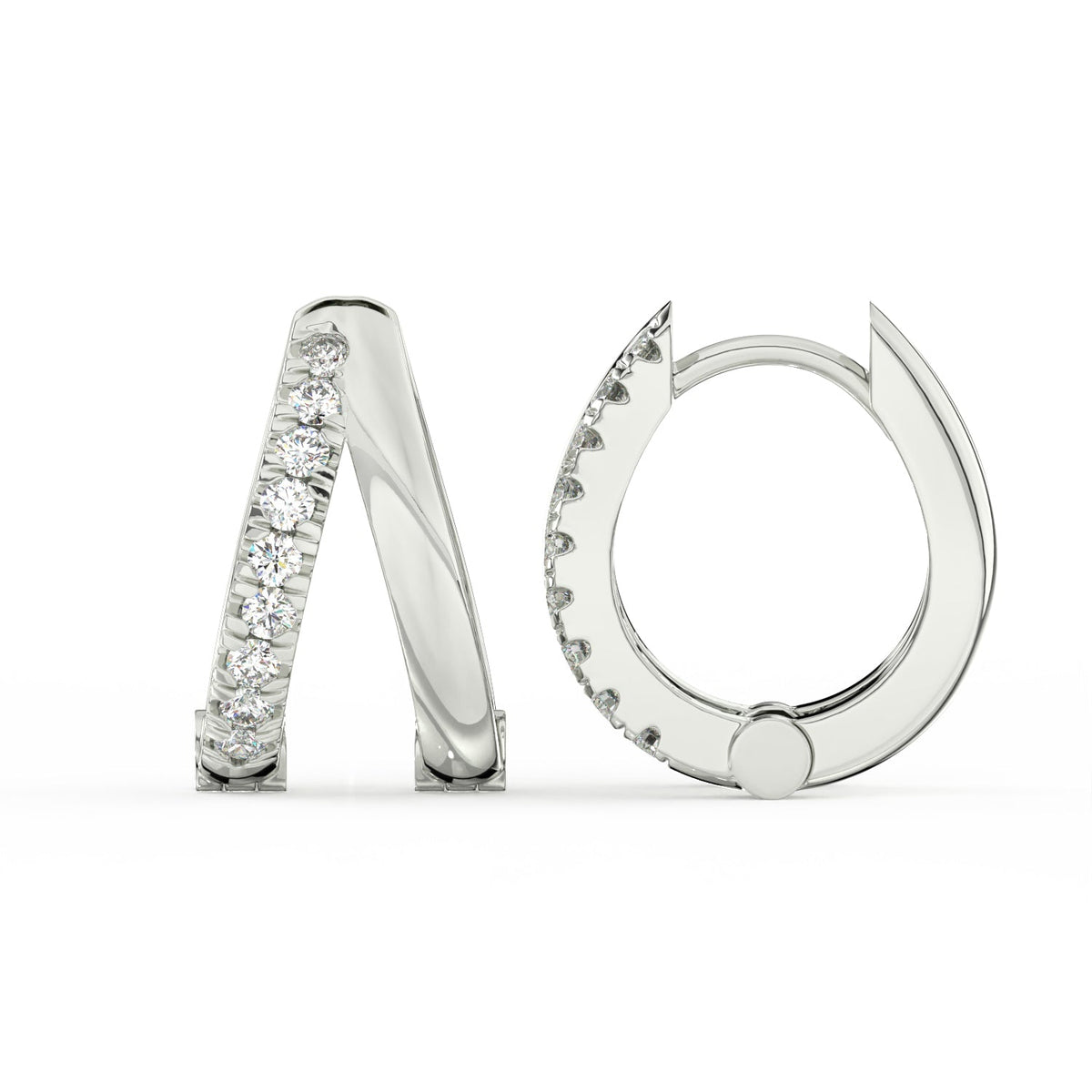 0.15 Ct Round Cut Moissanite Hoop Earrings 14K Gold Plated