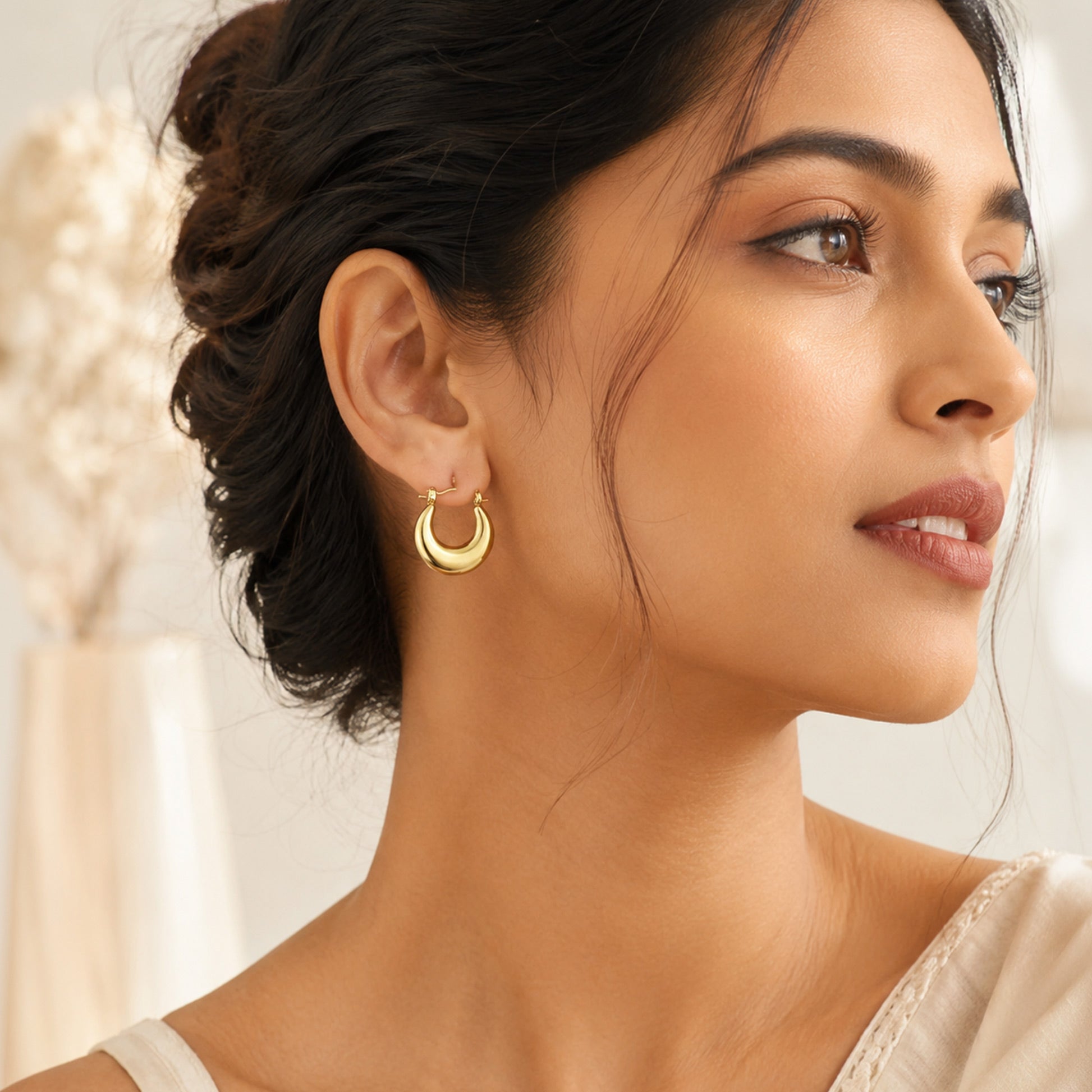Gold Chunky Hoop Earrings