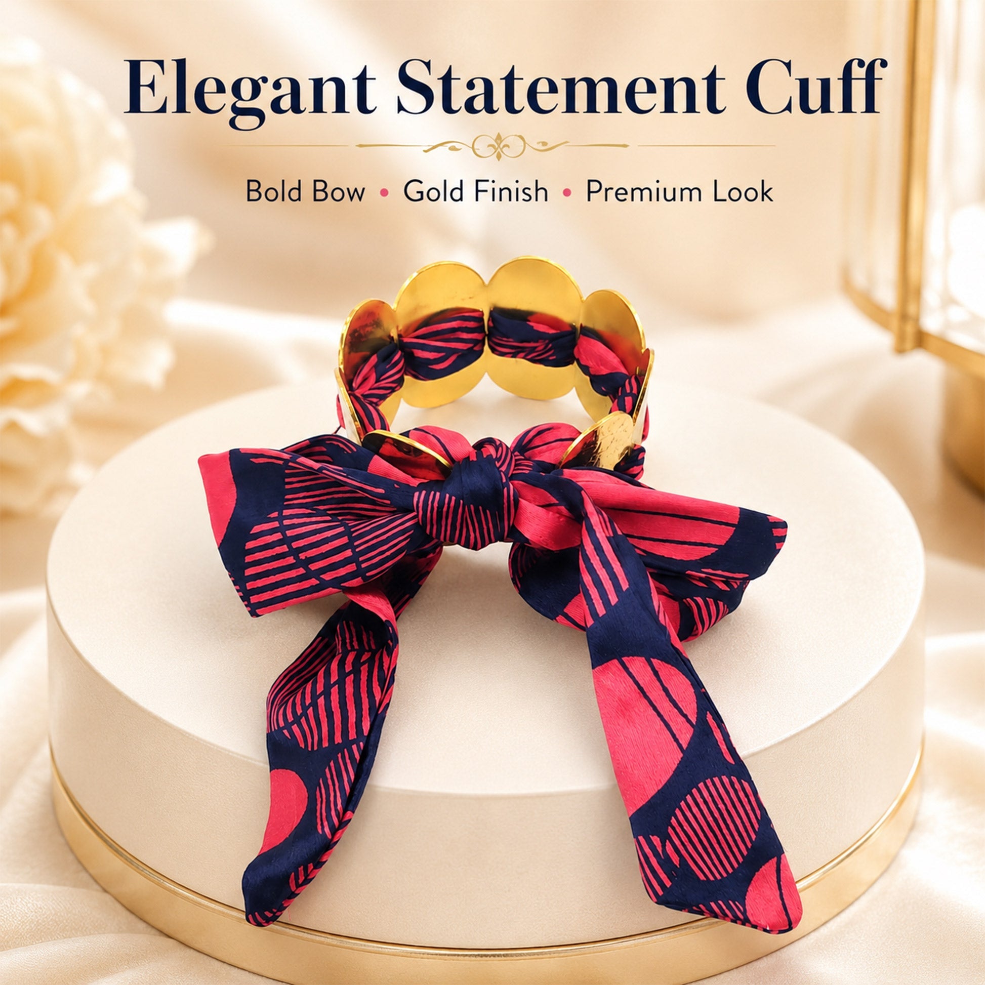 Gold Butterfly Fabric Tie Bracelet