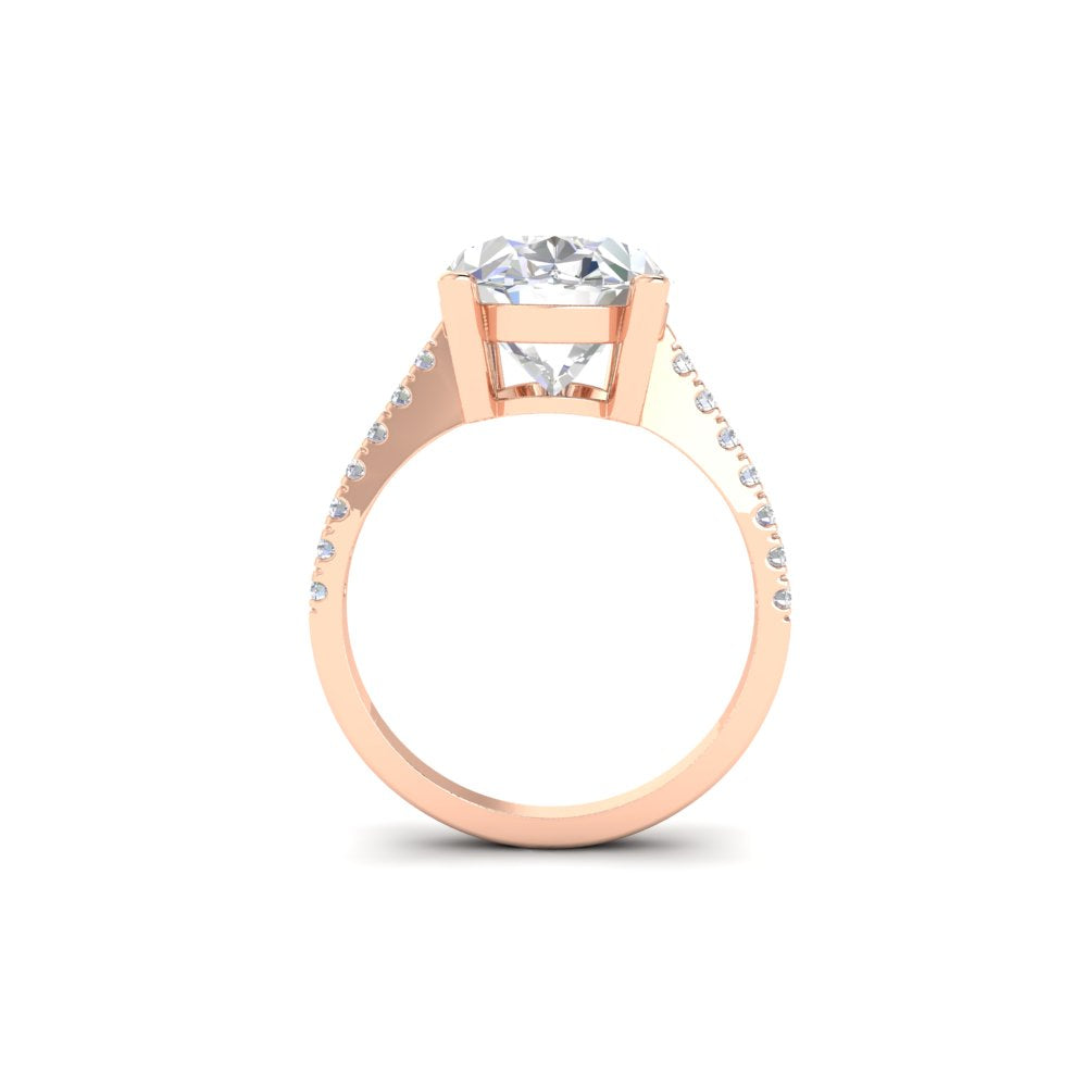 6 Ct Oval Moissanite Women Engagement Rings 14K White Gold Plated