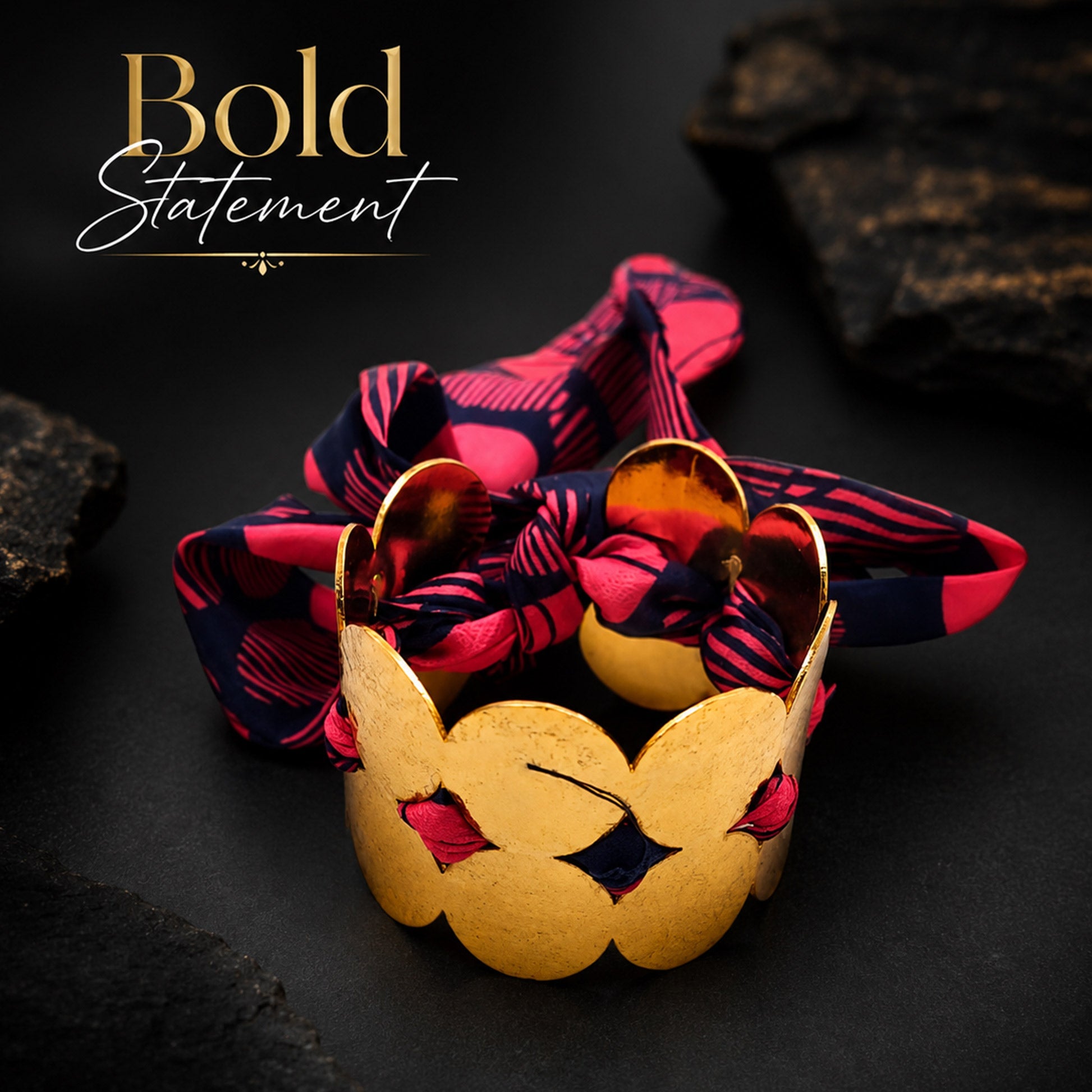 Gold Butterfly Fabric Tie Bracelet