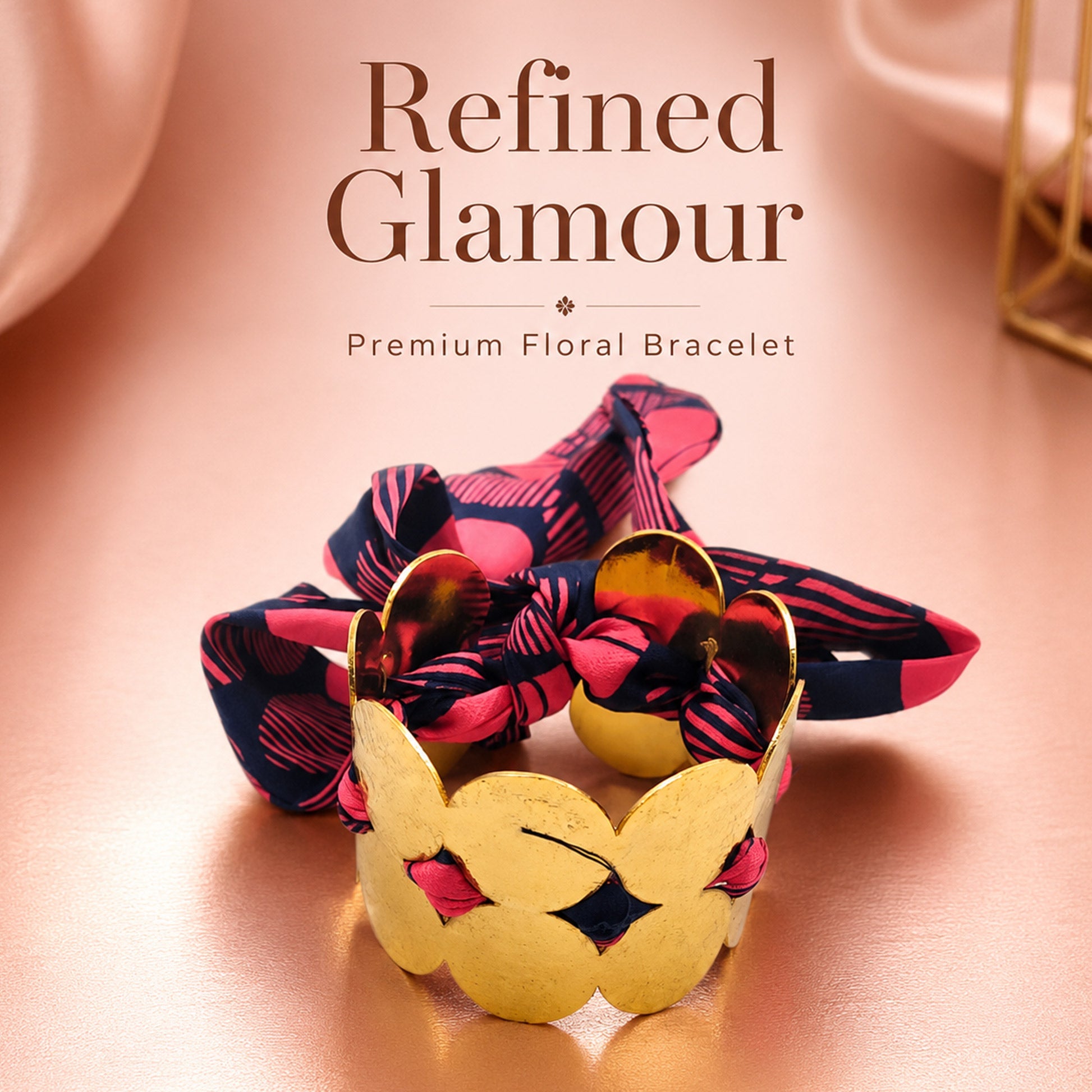 Gold Butterfly Fabric Tie Bracelet