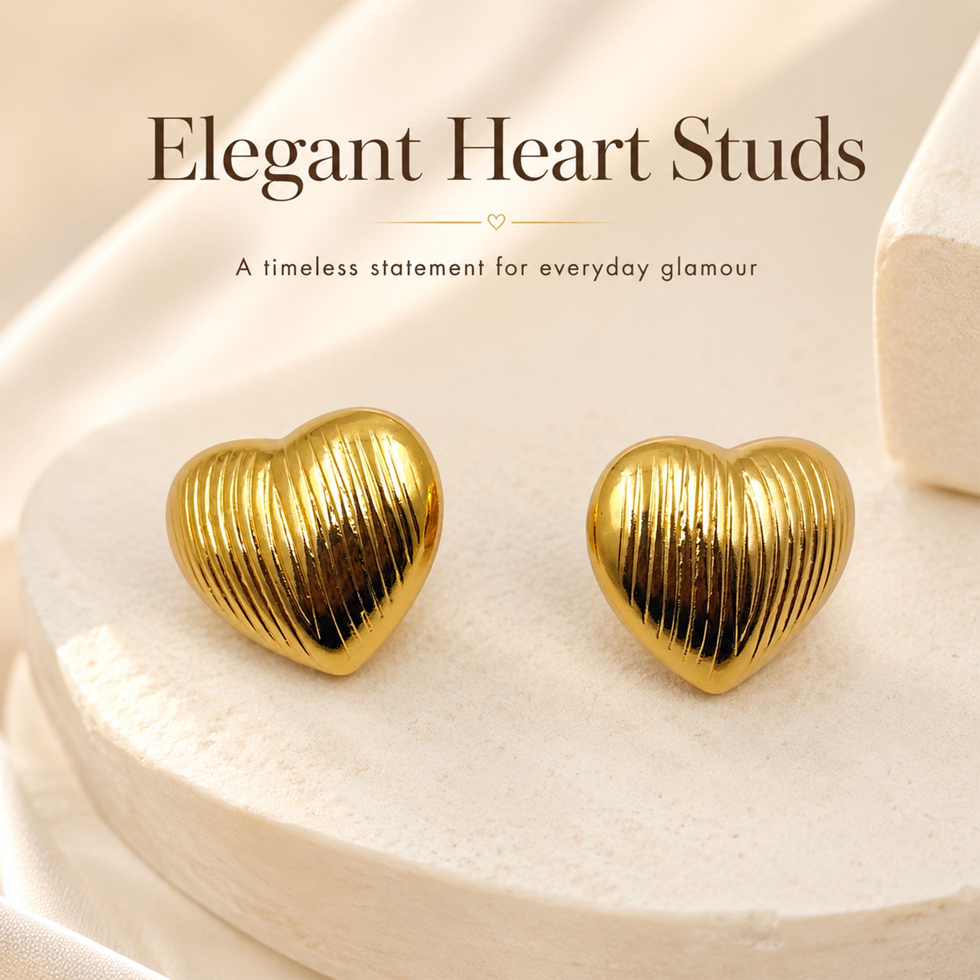 Stylish gold heart earrings for women daily wear and party look