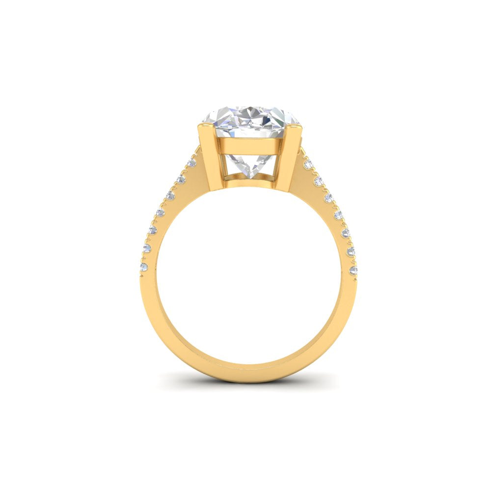 6 Ct Oval Moissanite Women Engagement Rings 14K White Gold Plated