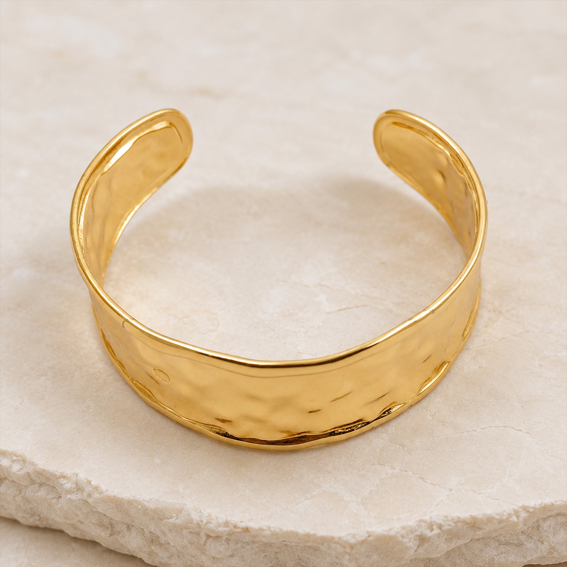 Lightweight gold plated cuff bracelet for gifting and casual wear