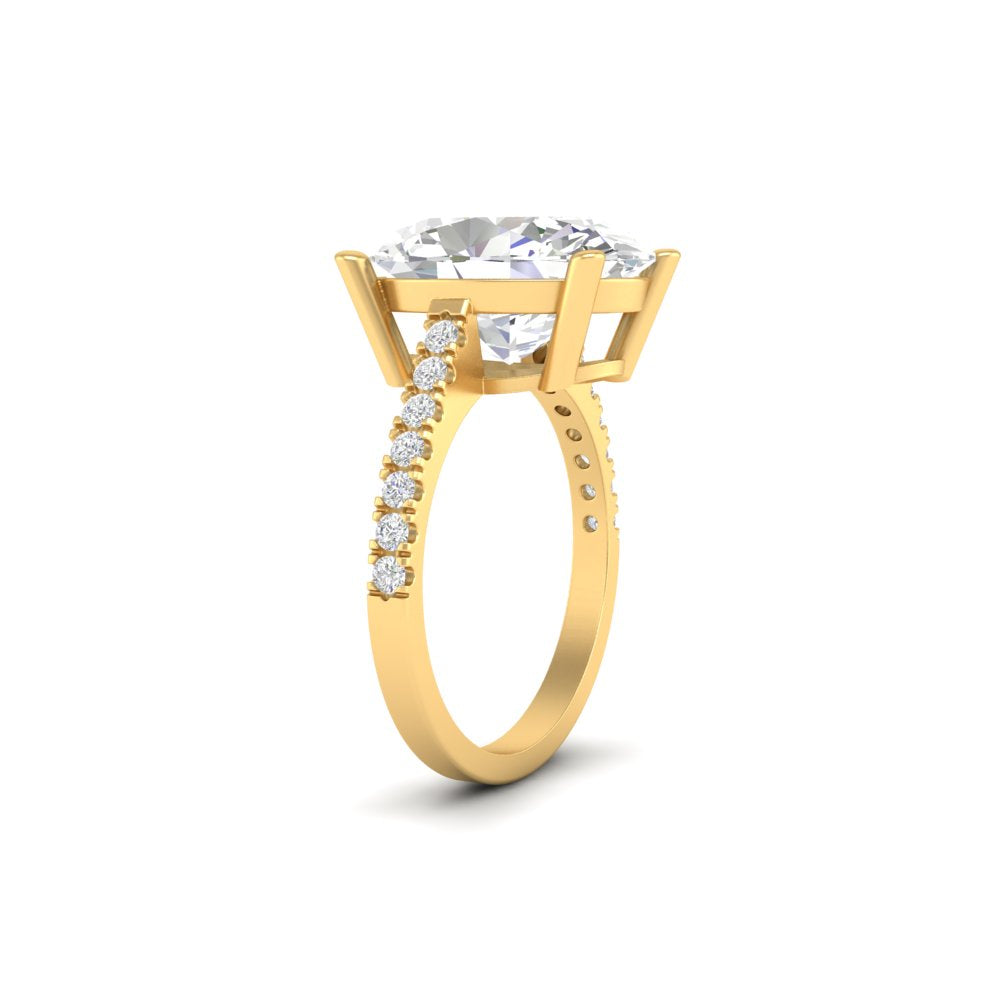 6 Ct Oval Moissanite Women Engagement Rings 14K White Gold Plated