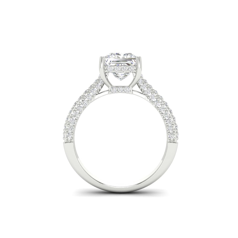 2.67 Ct Princess Cut Moissanite Women Engagement Ring 14K Yellow Gold Plated