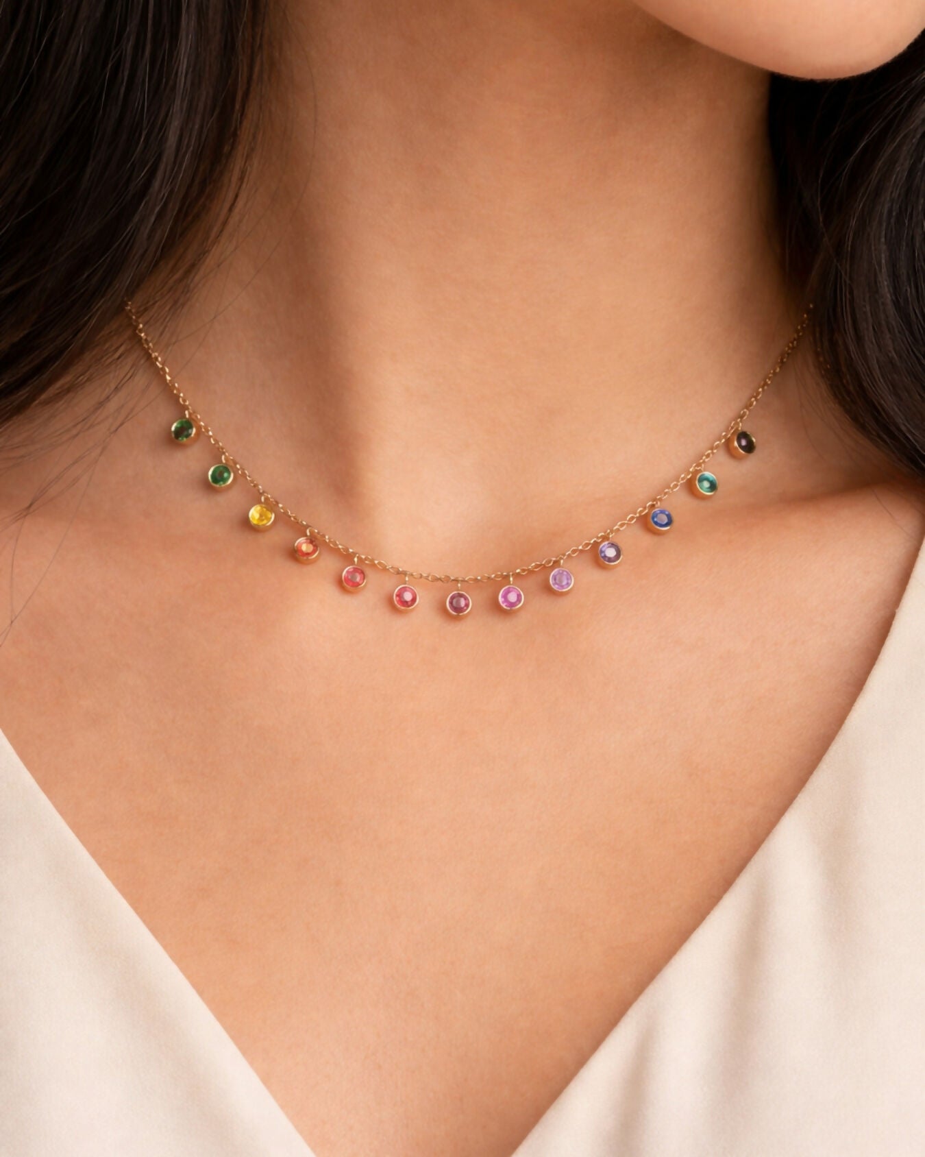 Rainbow Drops Necklace