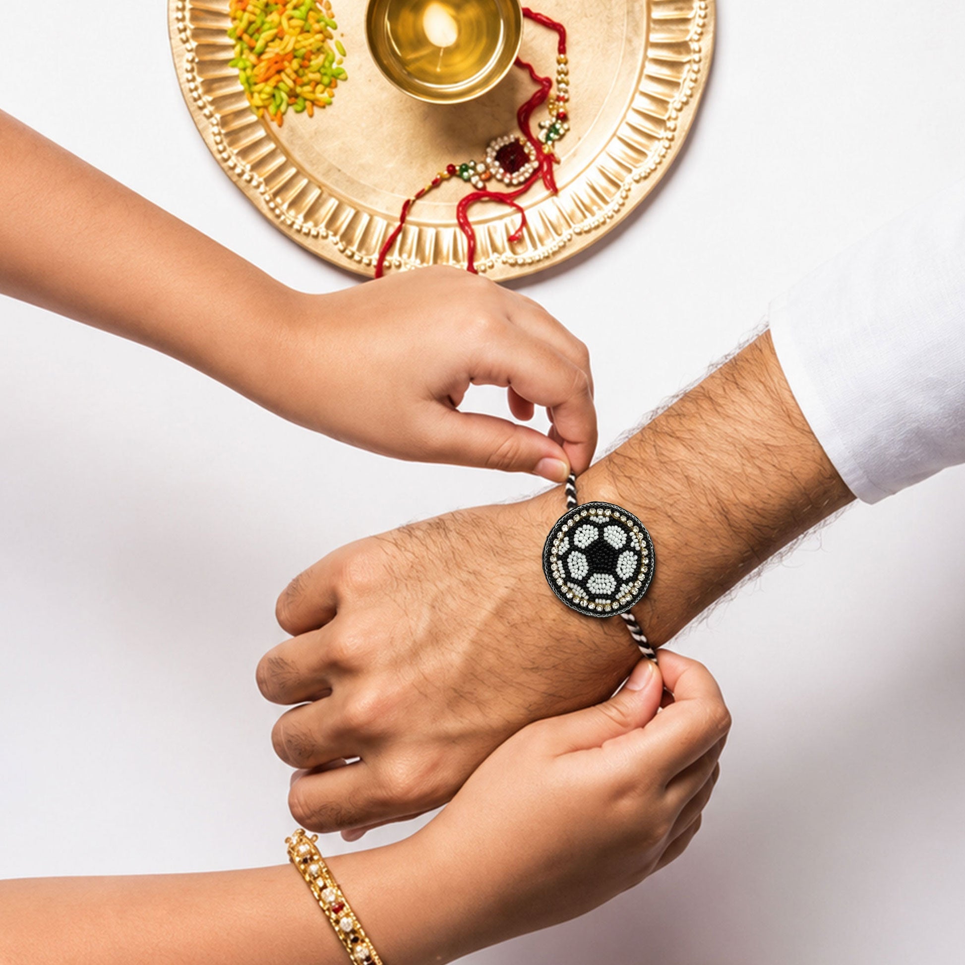 Stylish stone rakhi for brother Raksha Bandhan celebration
