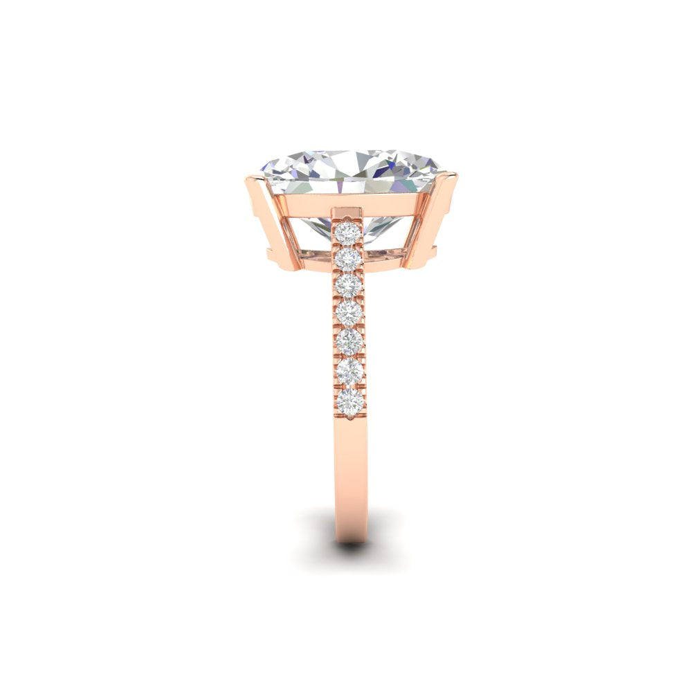 6 Ct Oval Moissanite Women Engagement Rings 14K White Gold Plated
