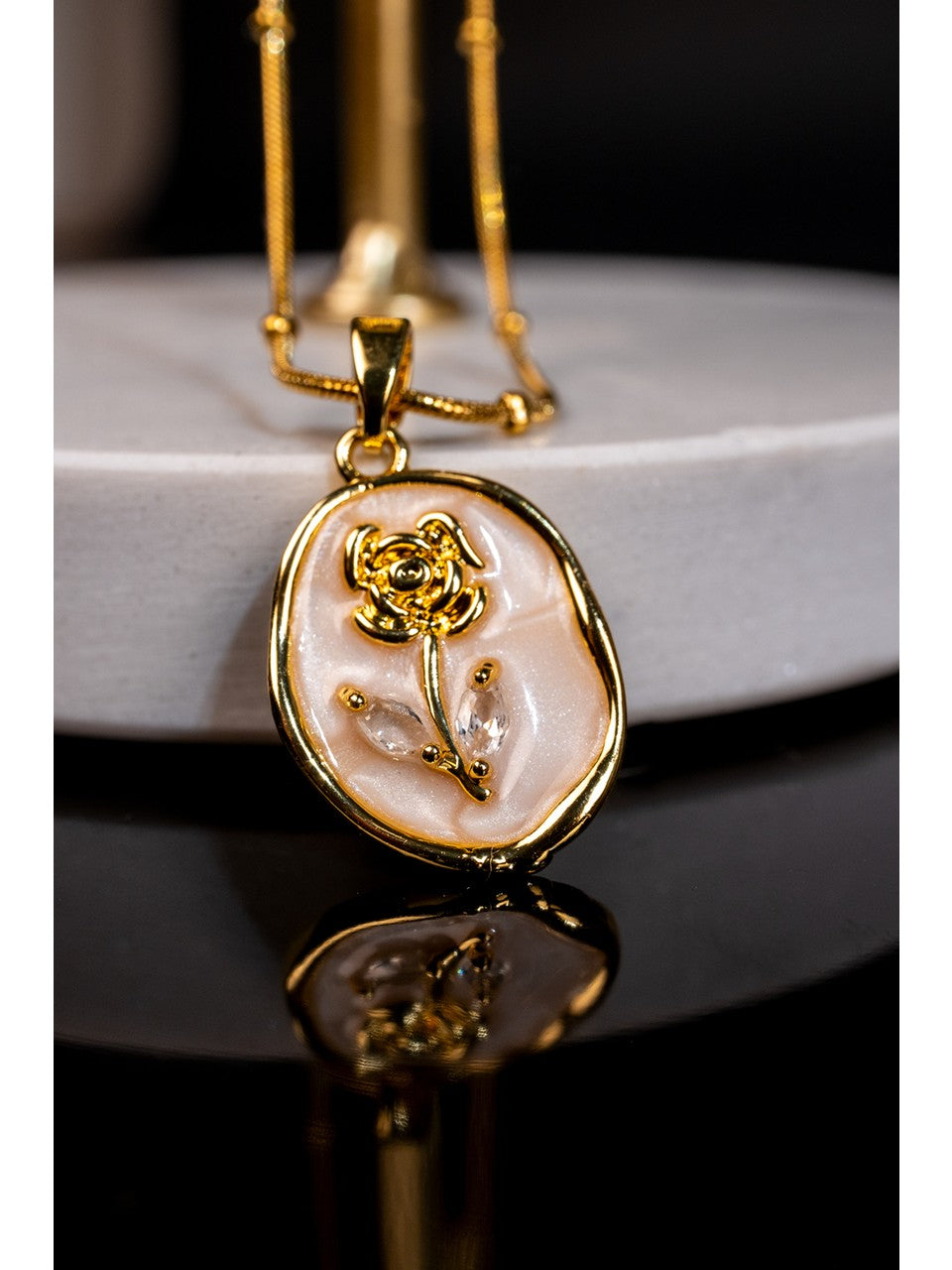 astria-jewellery-gold-plated-oval-floral-pendant-necklace-for-women-elegant-pearl-finish-medallion-necklace