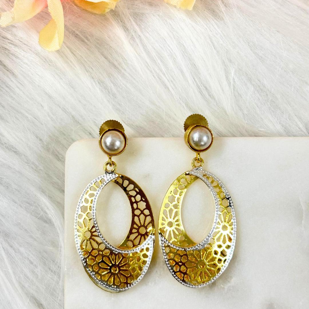 Dual-Tone Filigree Earrings