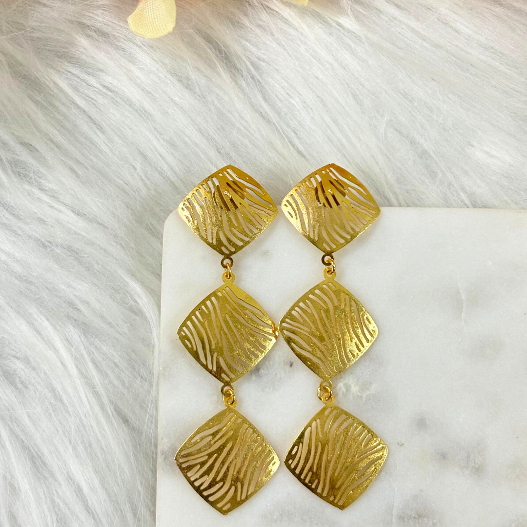 Gold Plated Geometric Earrings