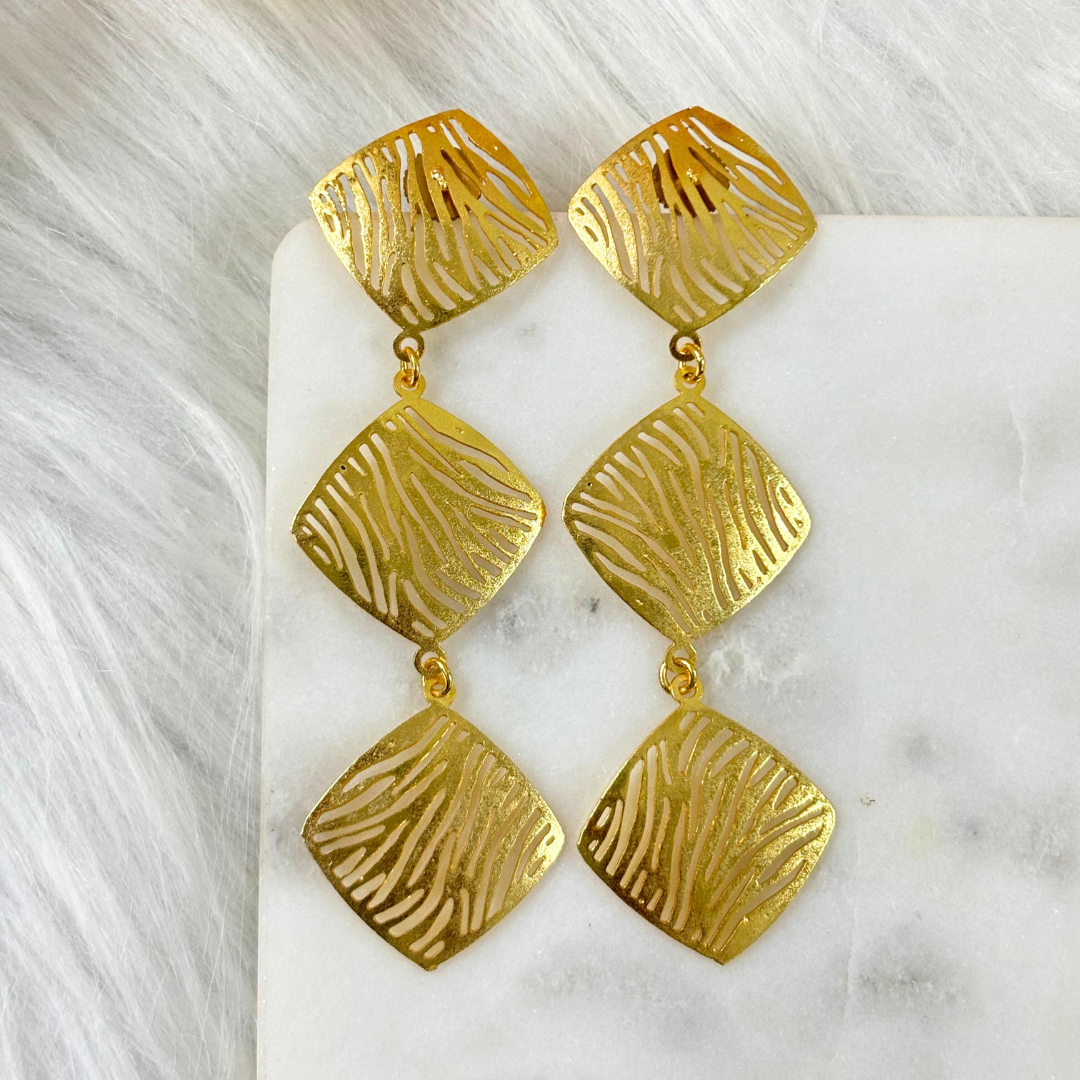 Gold Plated Geometric Earrings