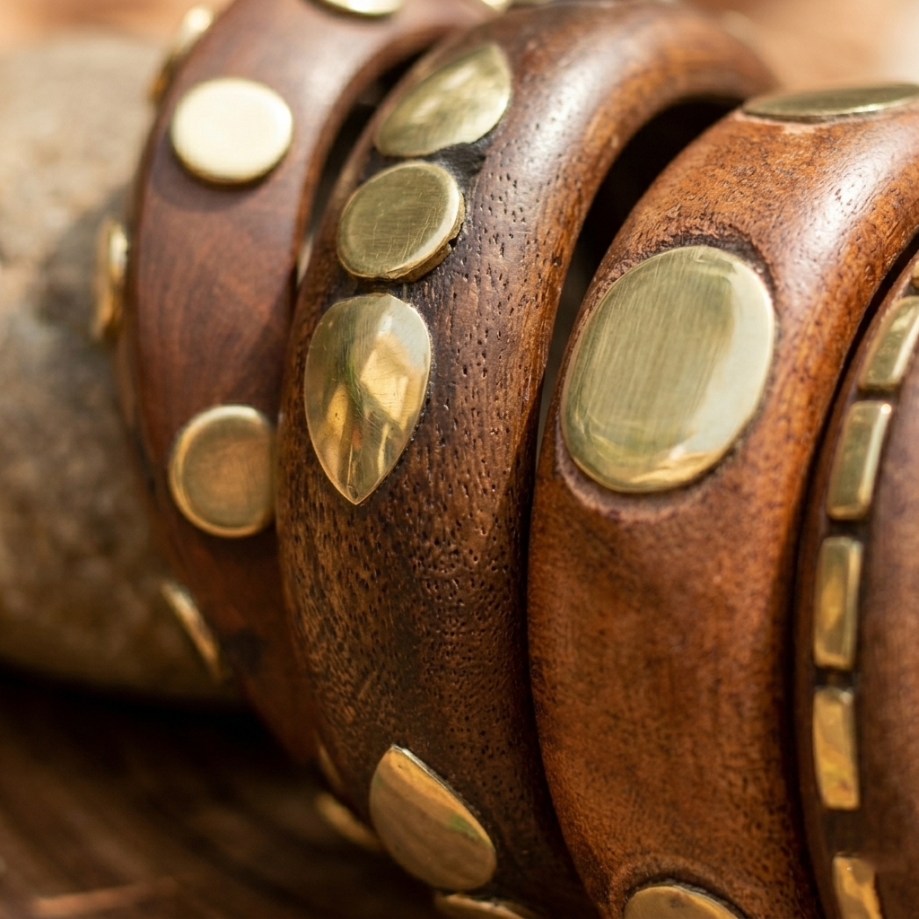 Handcrafted Wooden Bangles Set of 4