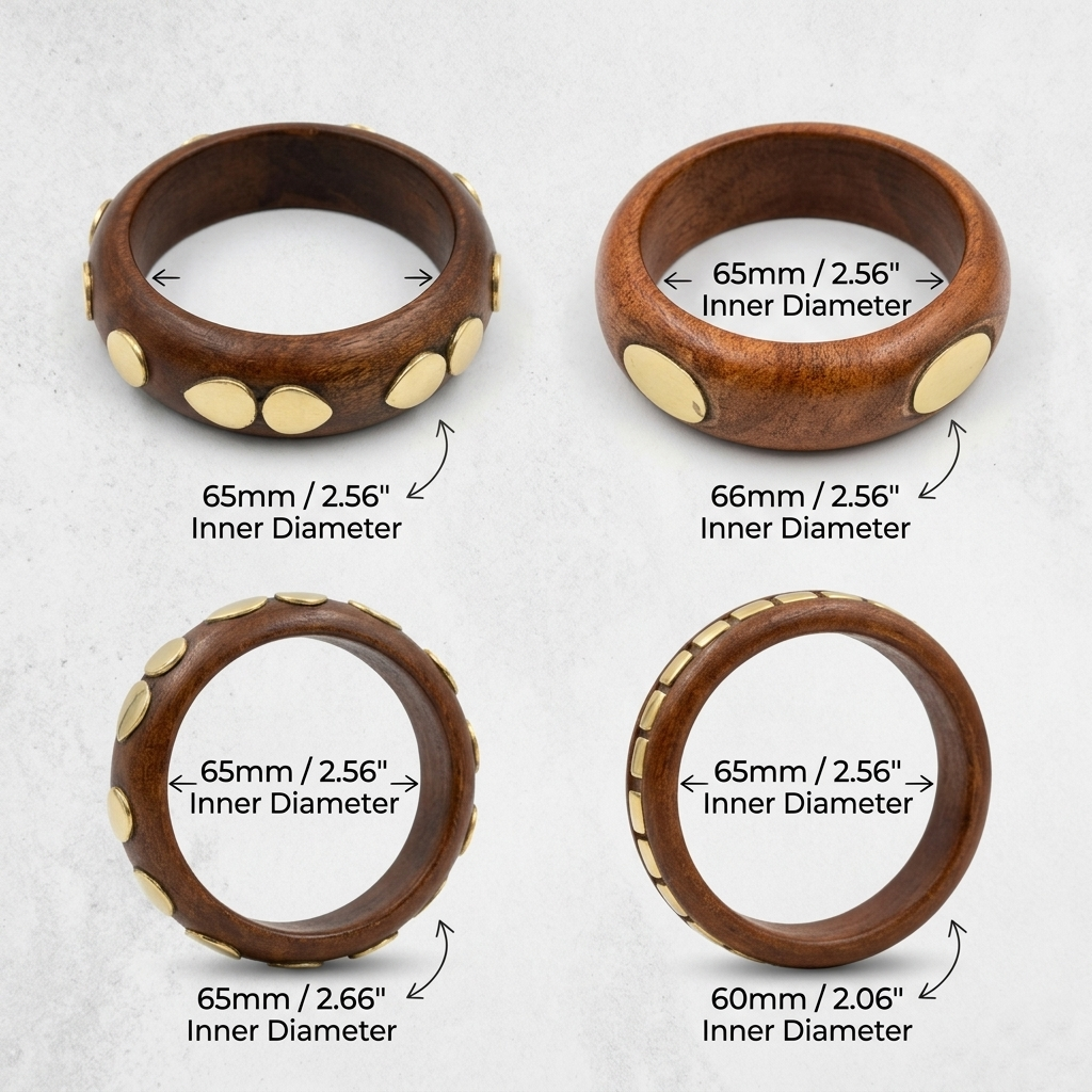 Handcrafted Wooden Bangles Set of 4