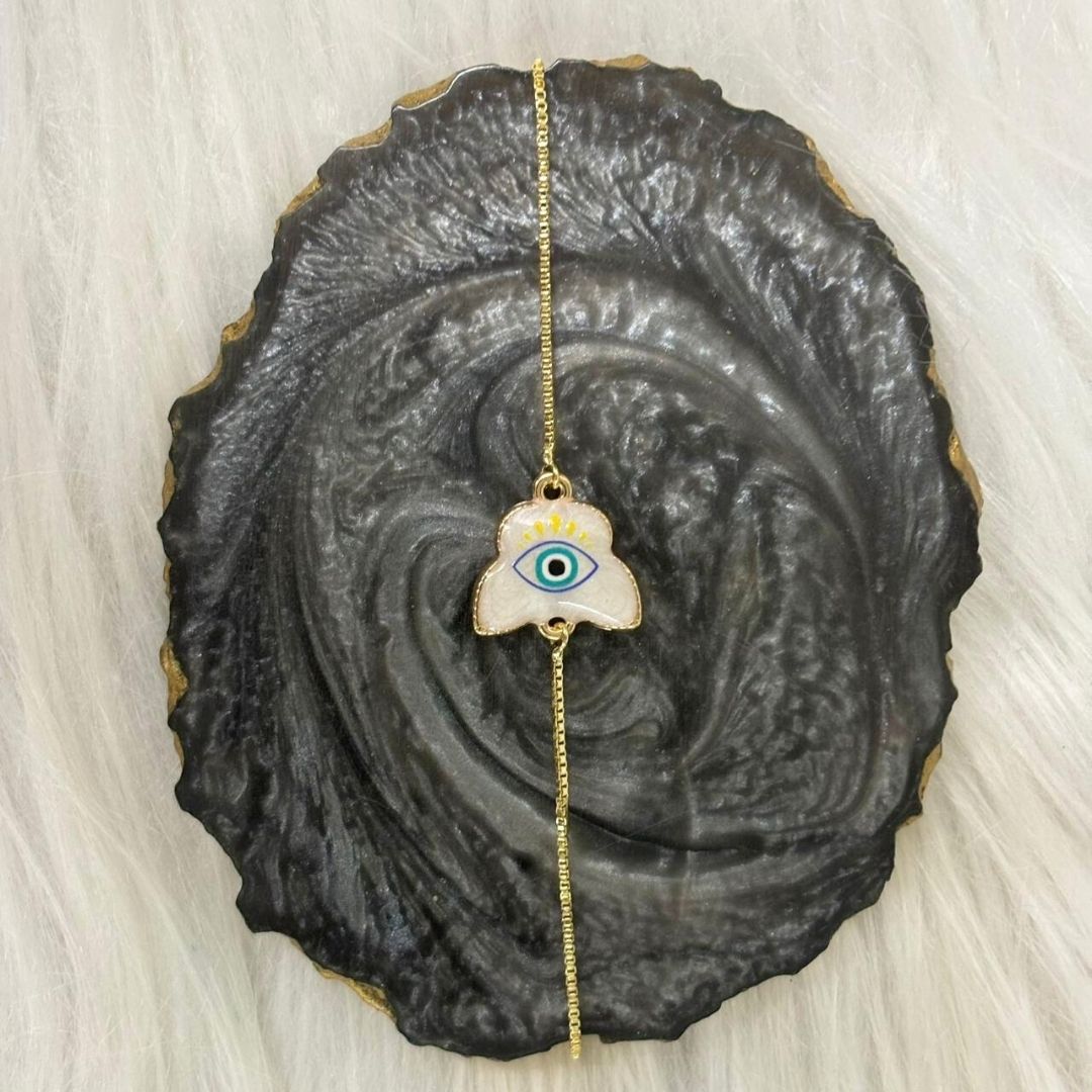 Butterfly Evil Eye Gold-Plated Bracelet