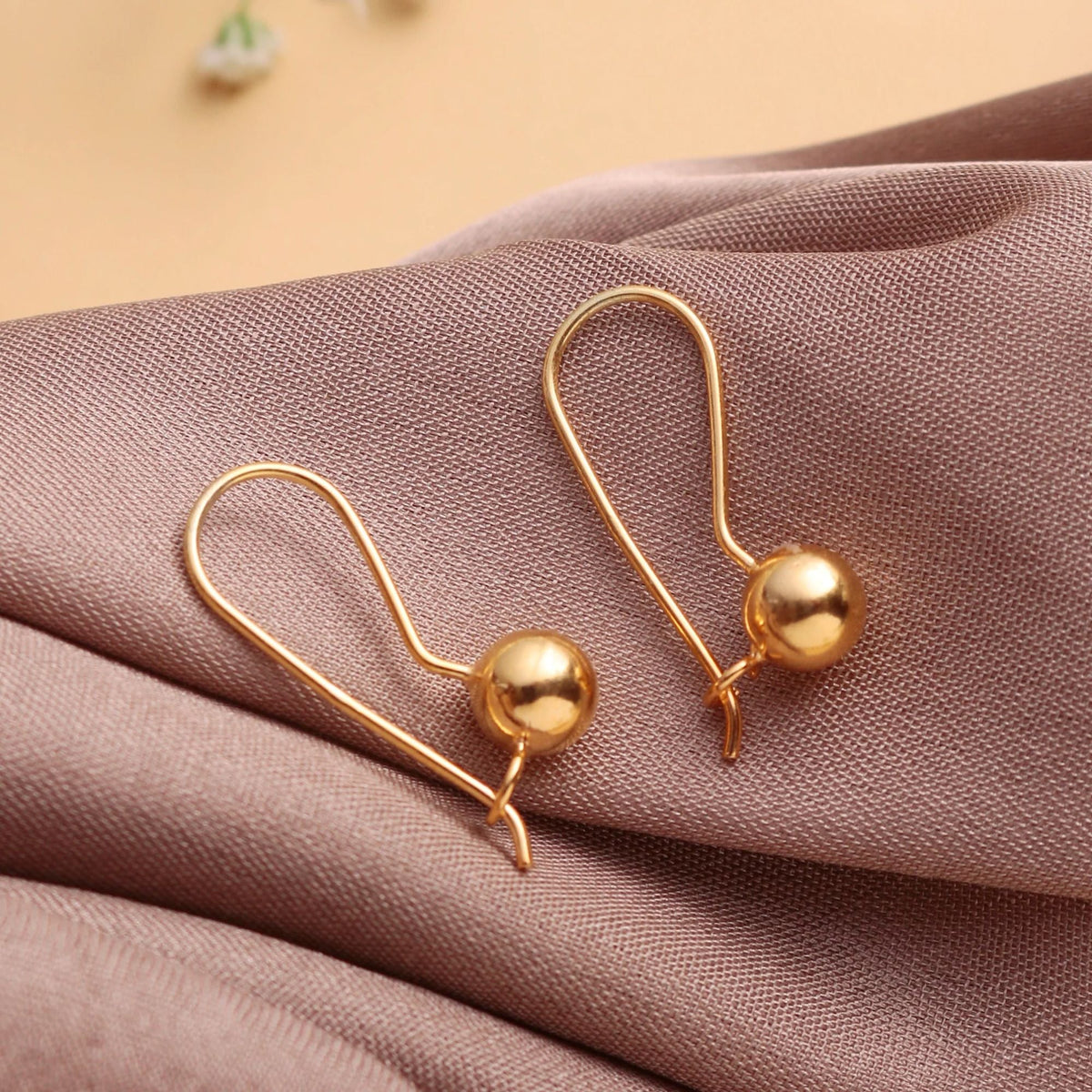 925 Silver Earring in minimilist & modern Ball design with Gold Plating Light Weight.