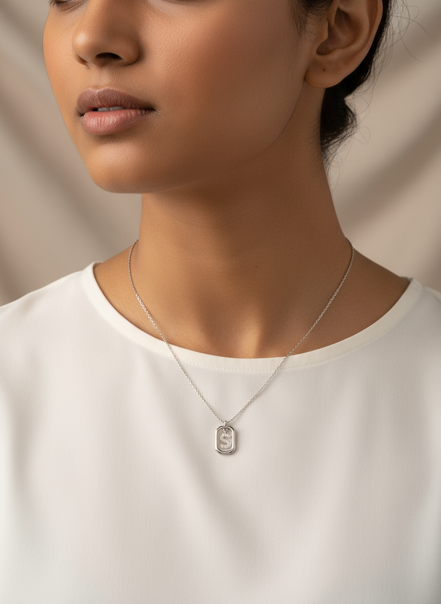 S Letter Pendant Necklace