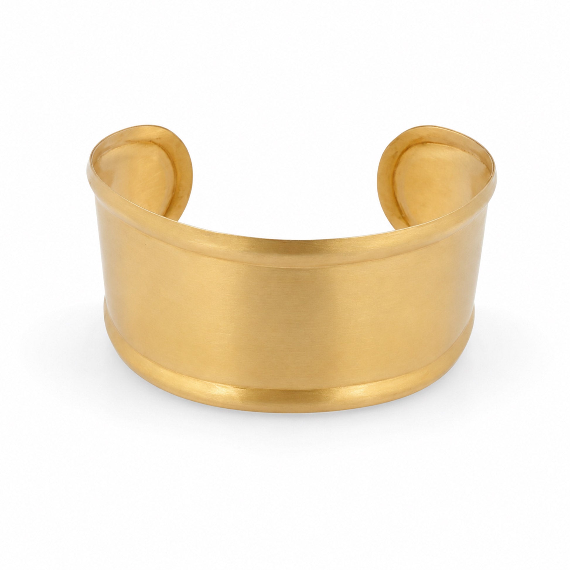 Brass Minimalist Wide Open Cuff Statement Bracelet