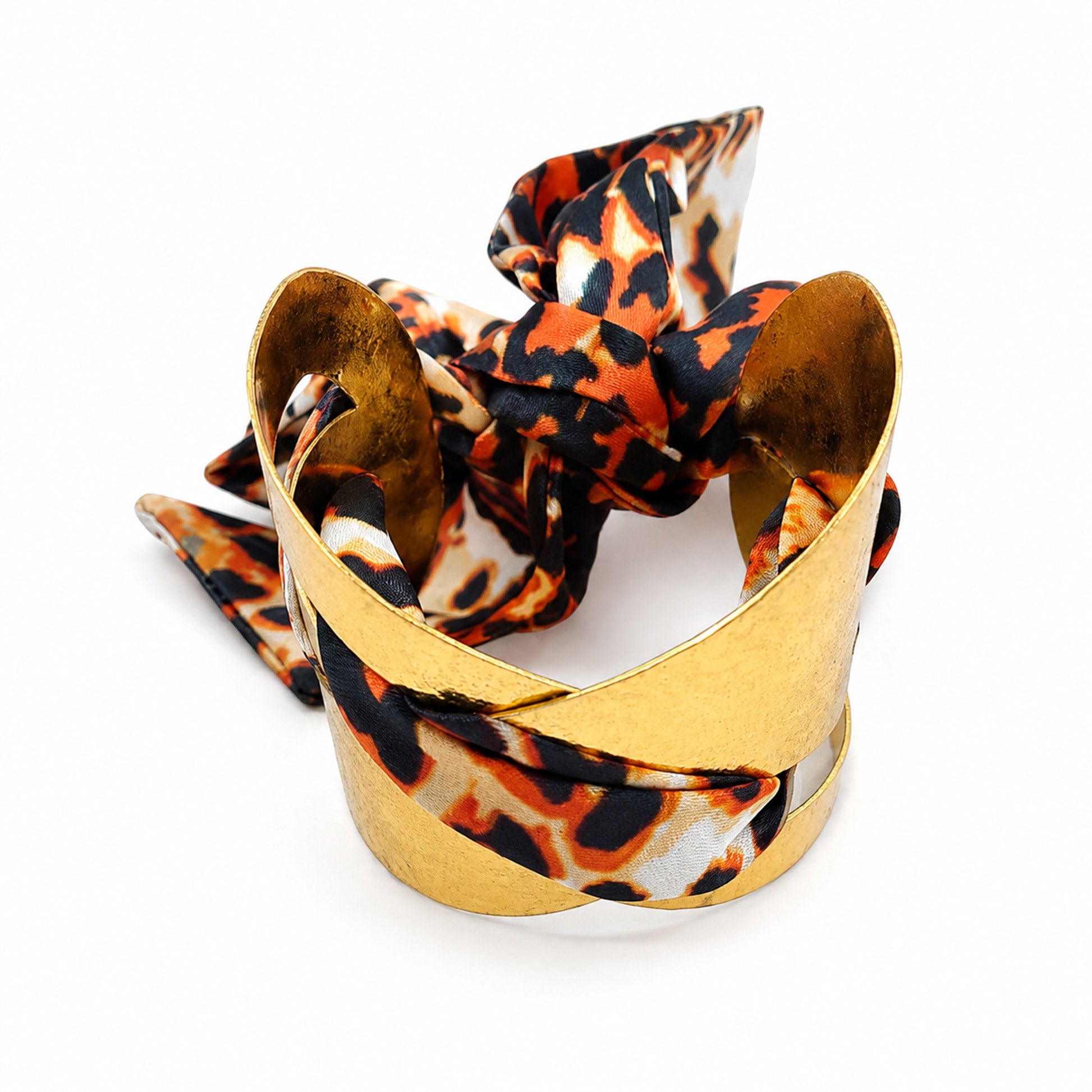 Animal Print Wrap Wide Open Cuff Bracelet