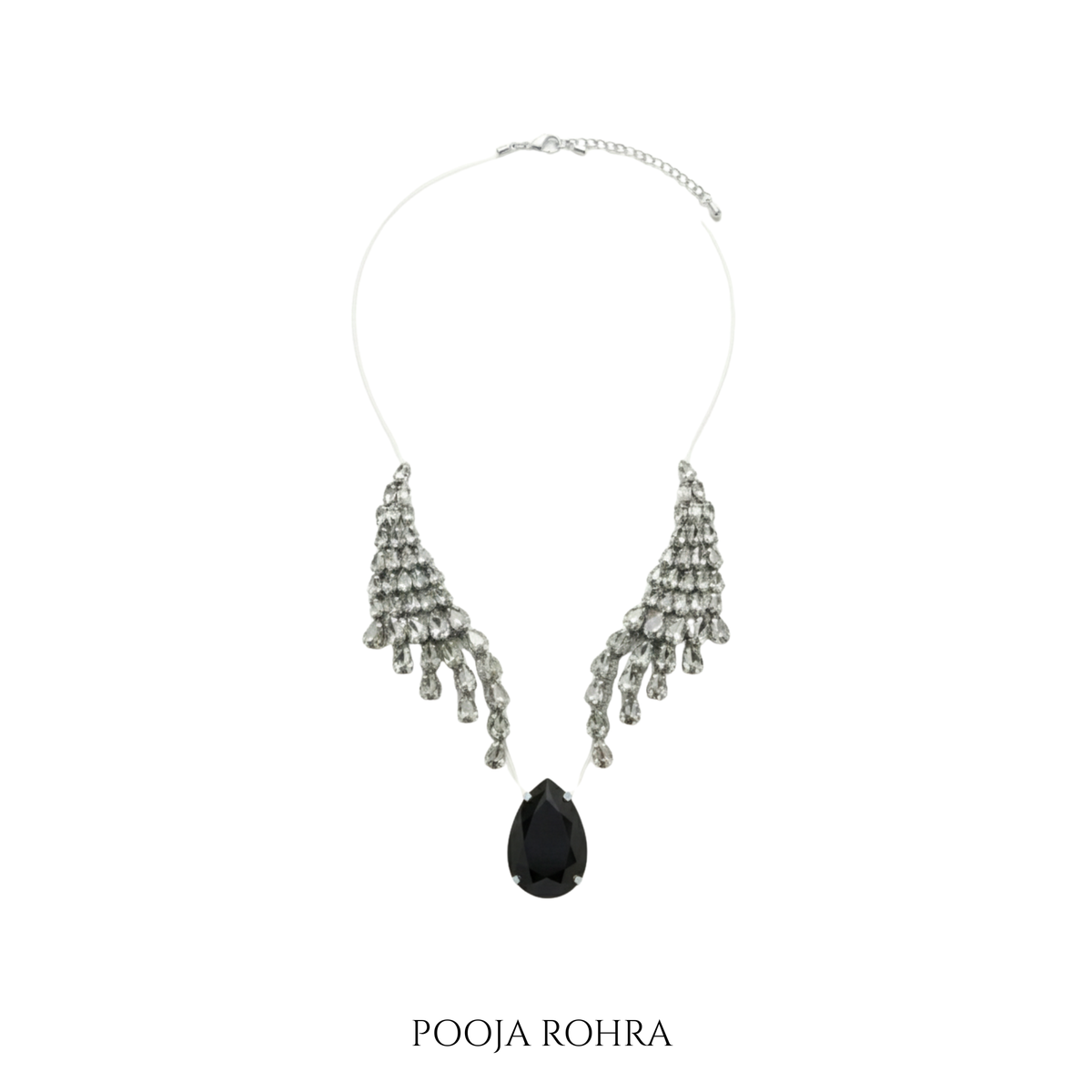 Zarina Necklace in Silver & Black