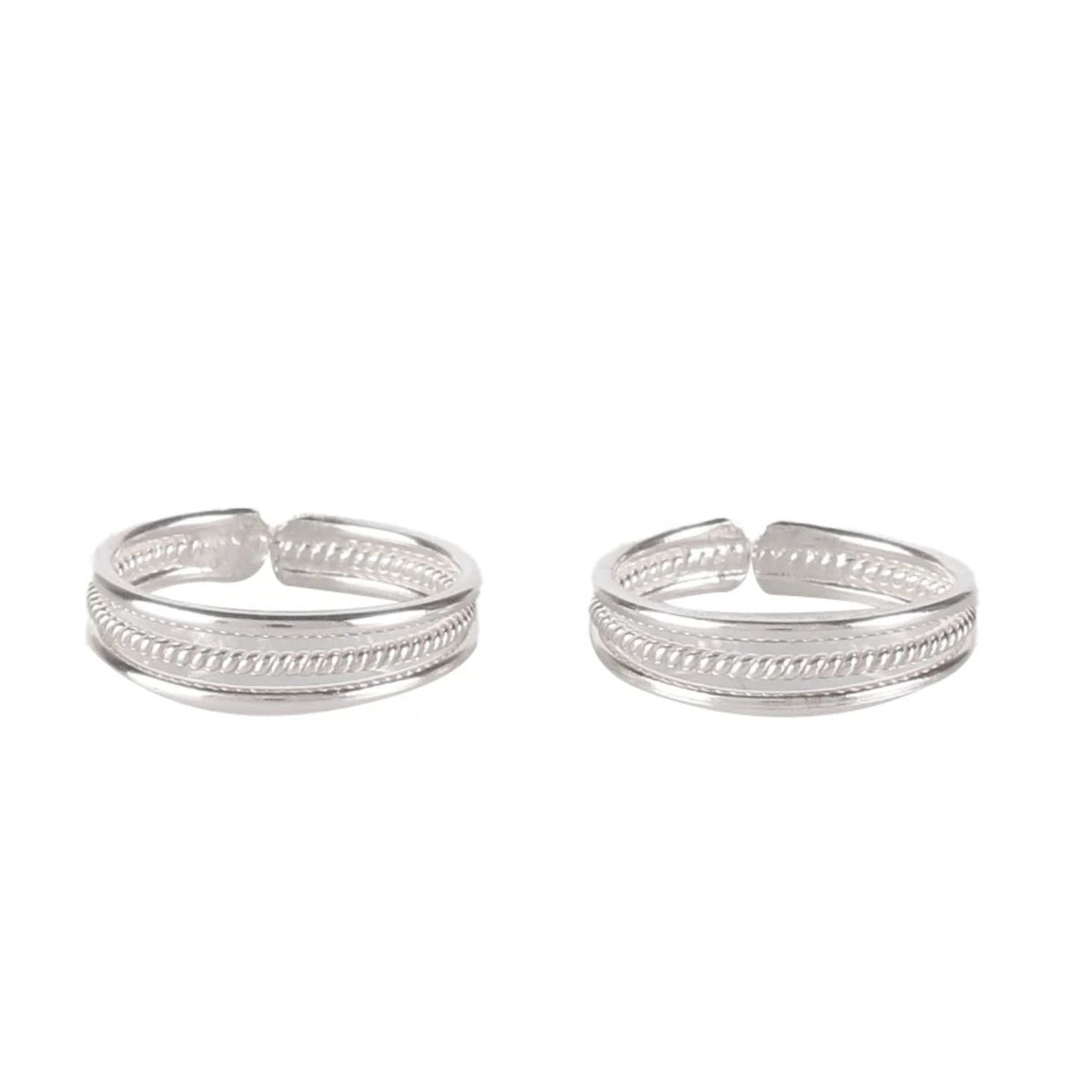 925 Silver Toe Rings in traditional double wire design in light weight adjustable.