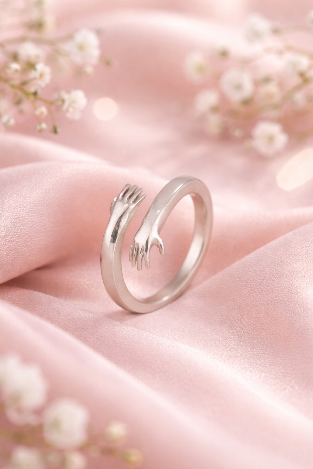 Embrace Love Adjustable Silver Ring