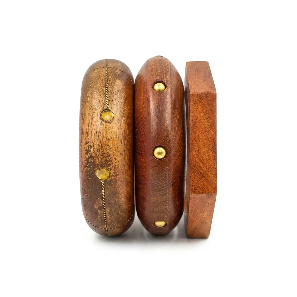 Handcrafted Wooden Bangles Set of 3