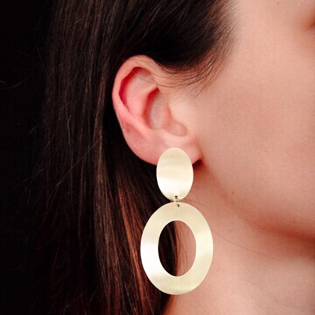 Gold Plated Double Oval Earrings