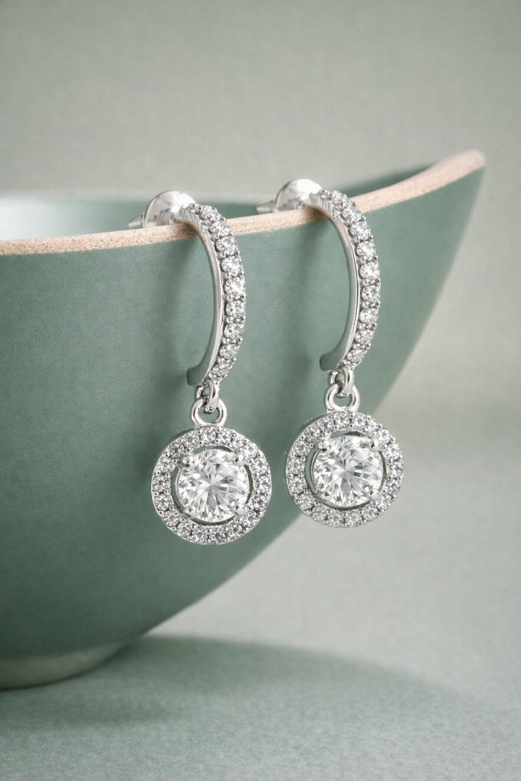Eternal Sparkle Sterling Silver Drop Earrings