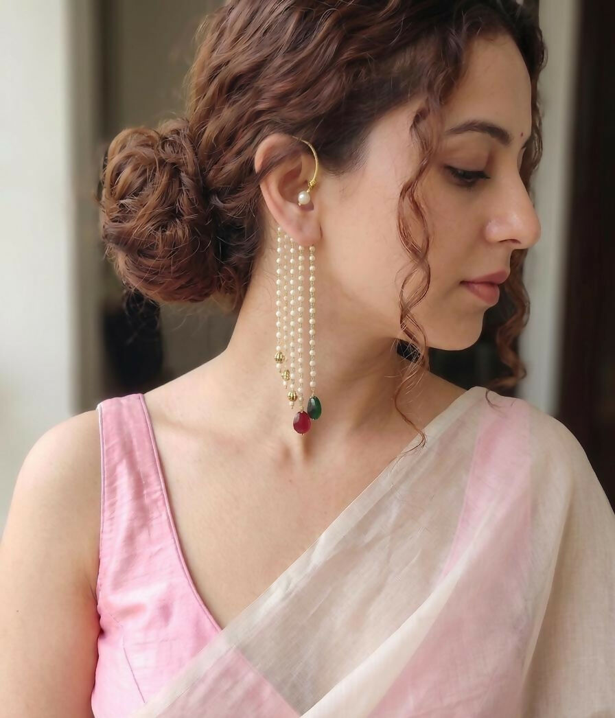 Ear cuff and jhumka stack