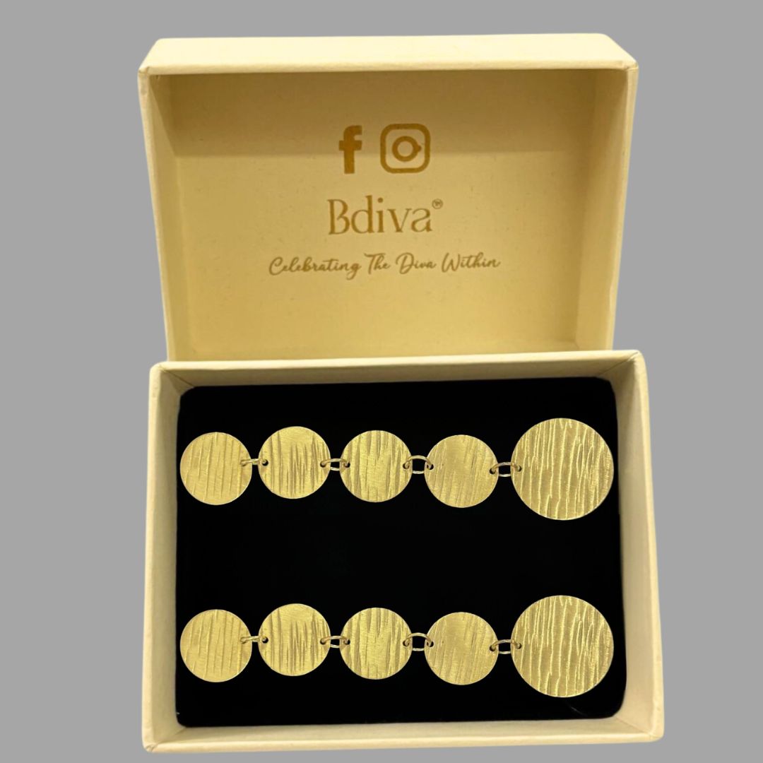 Gold Plated Moon Disc Earrings