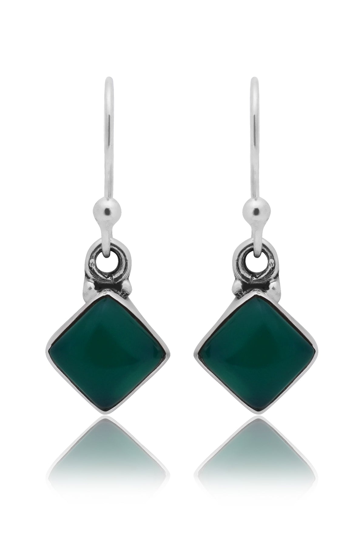 925 Sterling Silver Green Onyx Earrings for Women | Gemstone Jewelry | Handcrafted Boho Gift