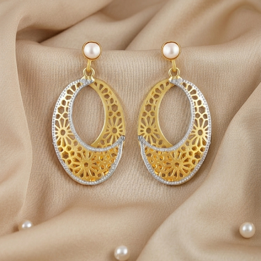 Dual-Tone Filigree Earrings