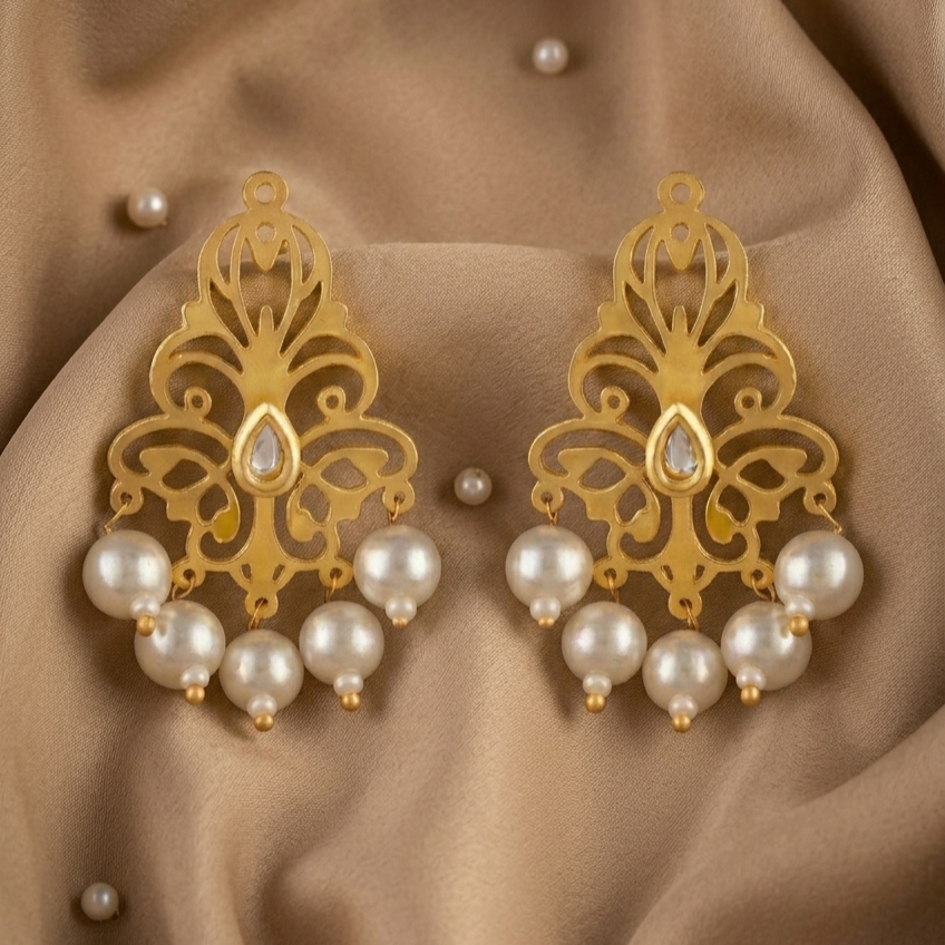 Gold Plated Pearl Drop Earrings