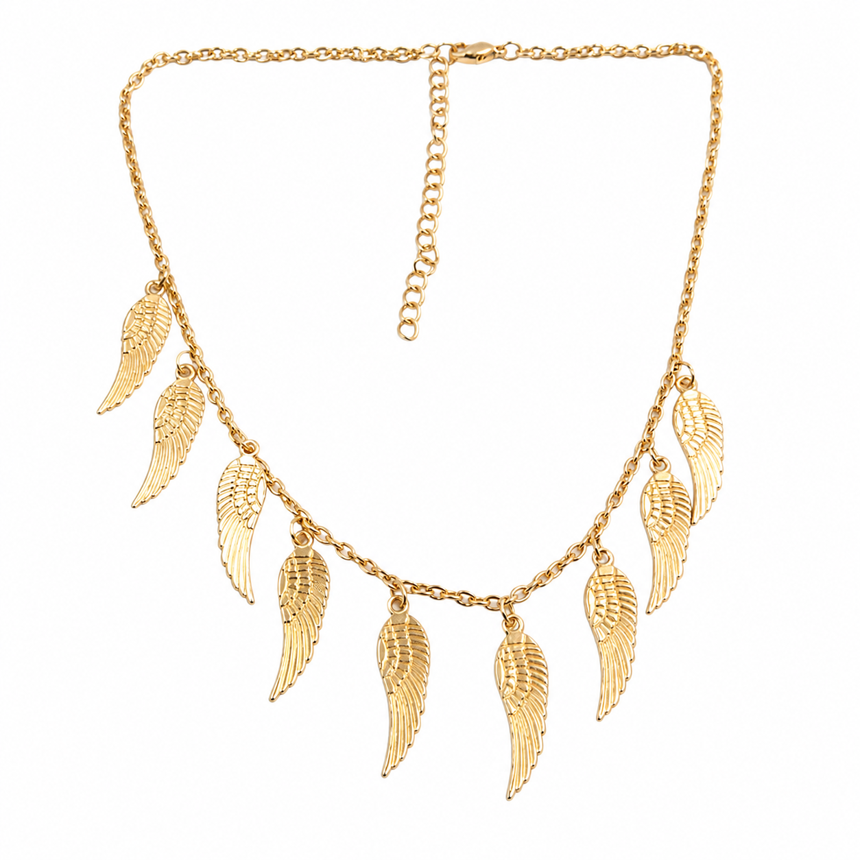 Gold Angel Wing Charm Necklace