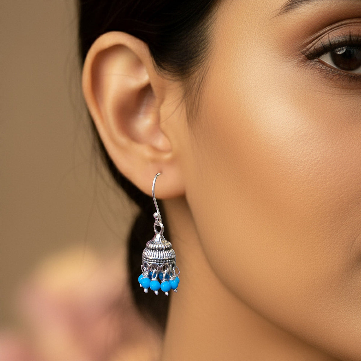 925 Sterling Silver Turquoise Earrings for Women | Handcrafted Blue Gemstone Jewelry | Classic and Stylish Design | Size 3.5 x1.4 cm