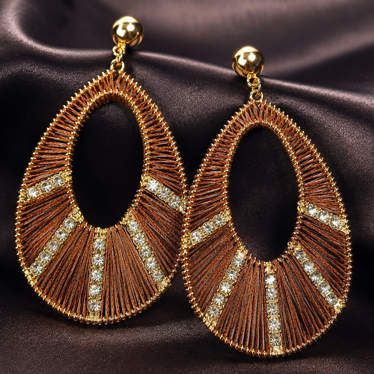 Thread Teardrop Drop Earrings