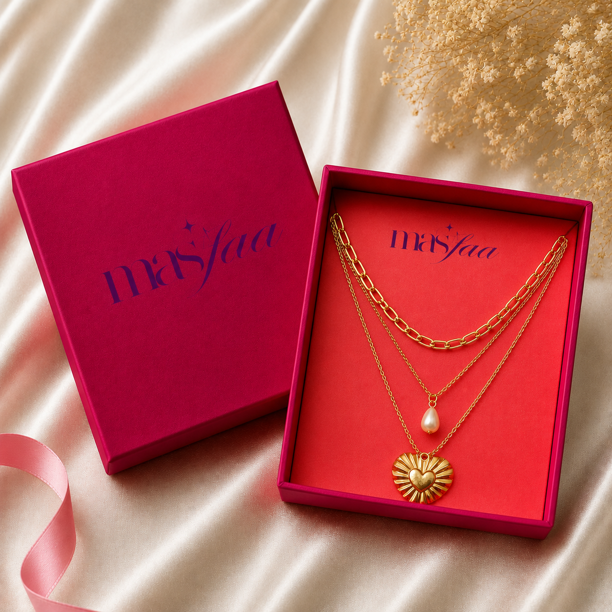Gold Layered Heart Pendant Necklace