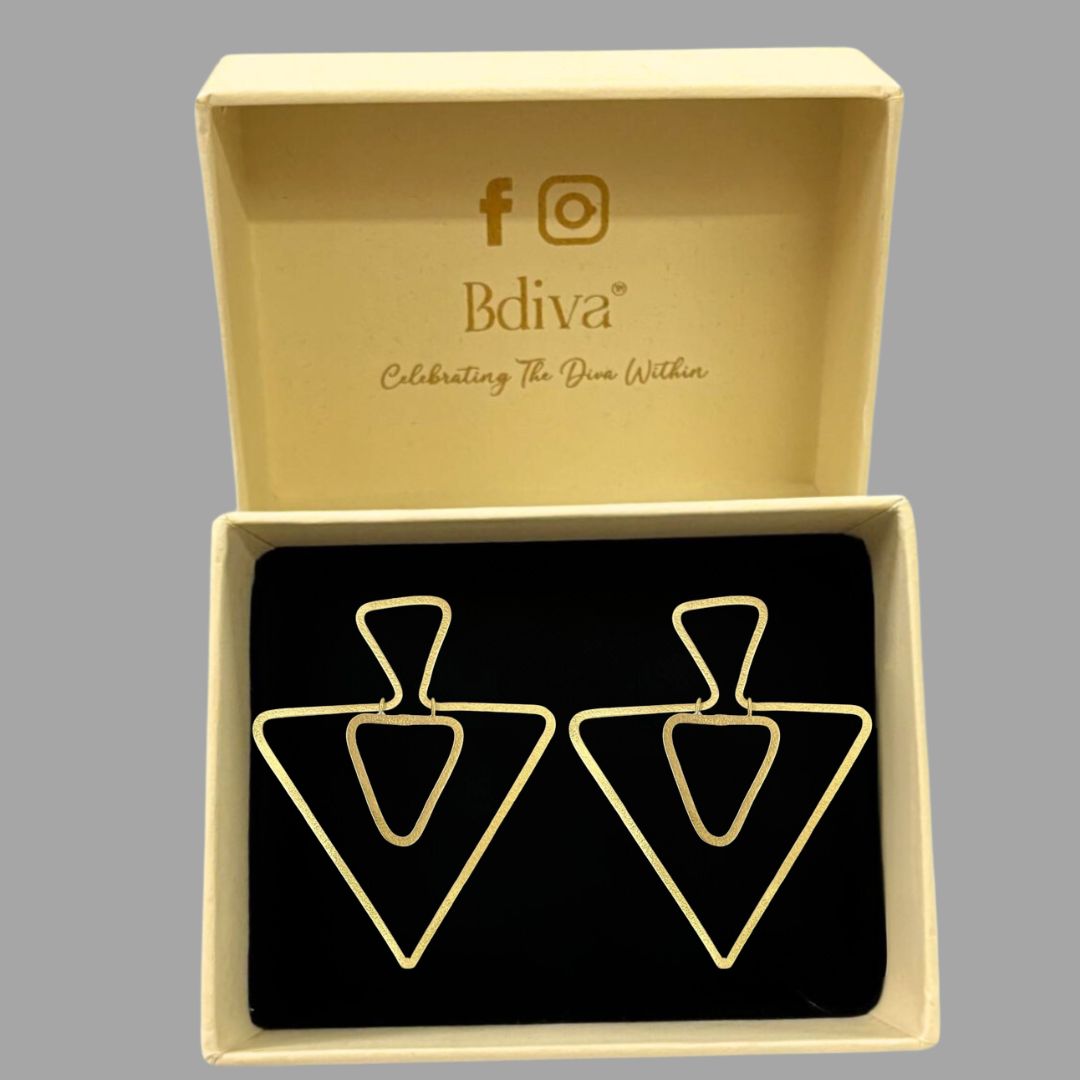 Gold Plated Triangle Earrings