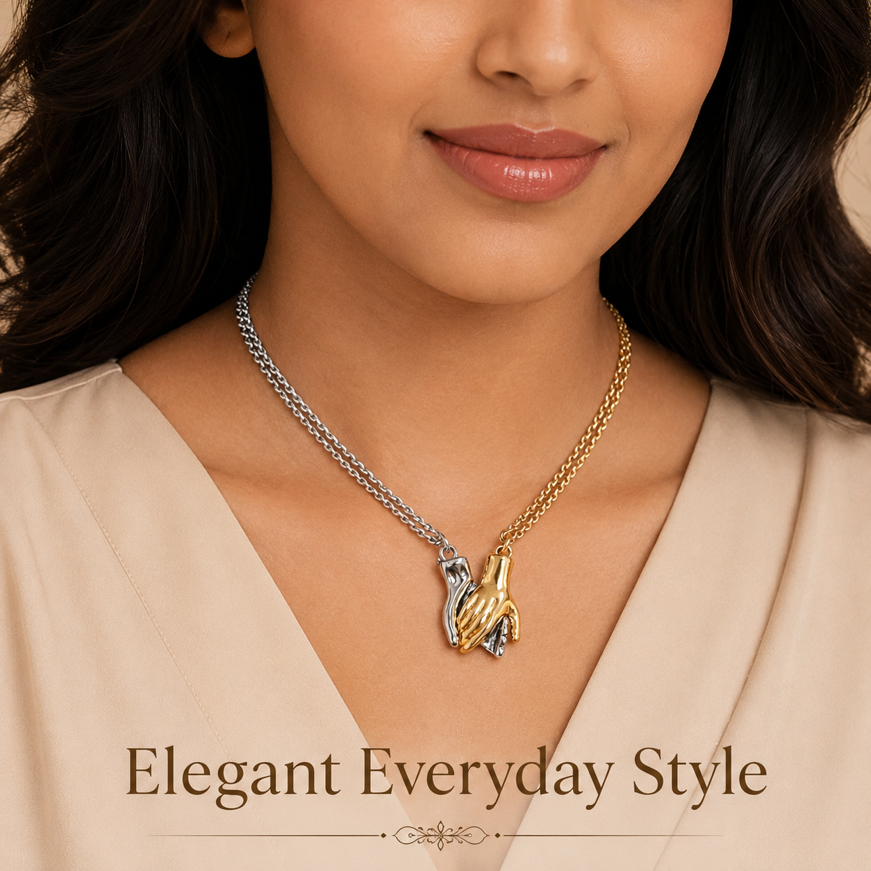 Couple Hand Pendant Necklace