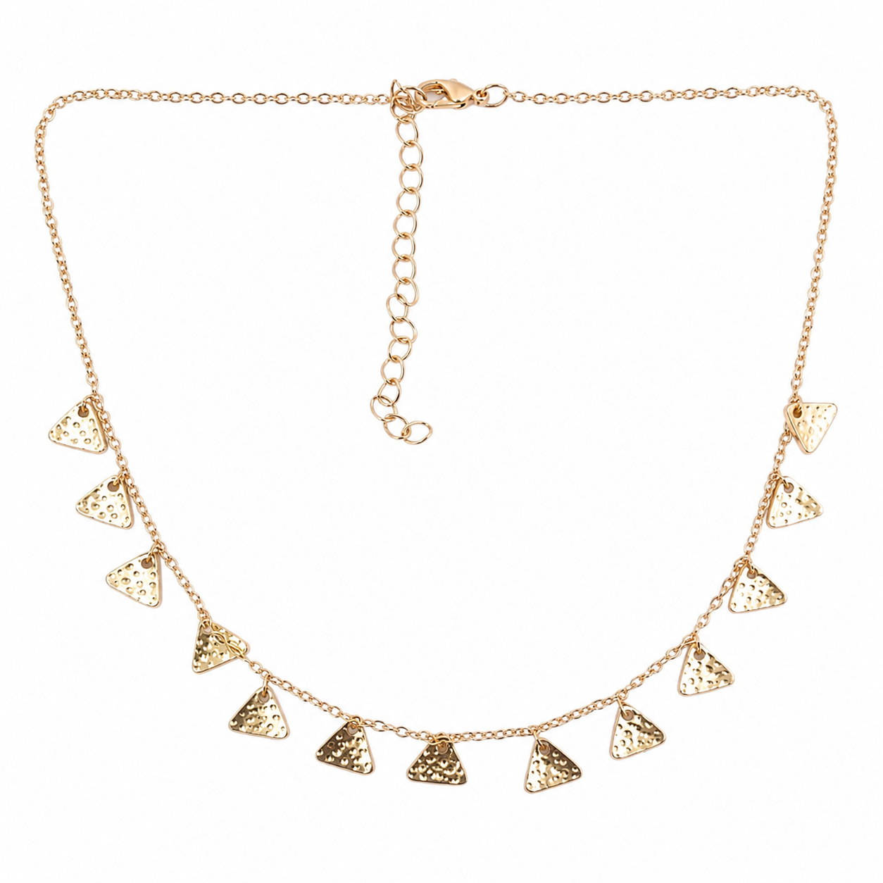 Gold Triangle Charm Necklace