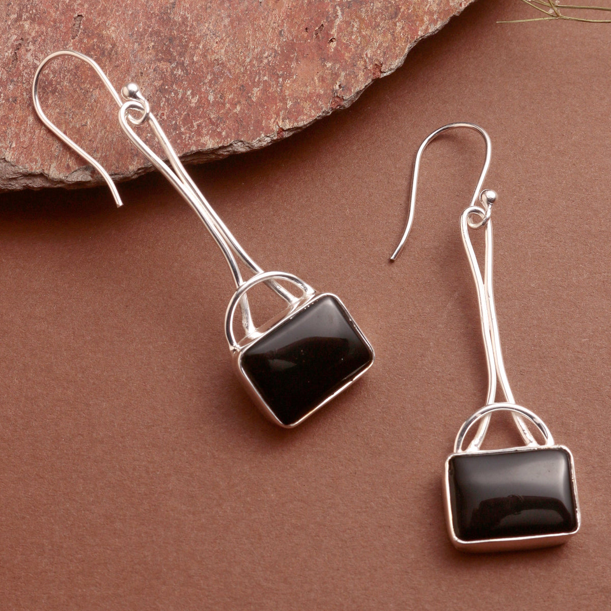 925 Sterling Silver Black Onyx Earrings for Women | Authentic Silver Jewelry | Handcrafted Elegant Gift