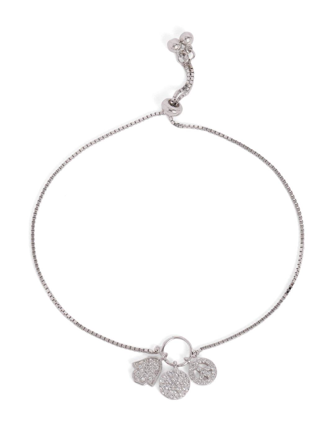 925 Sterling Silver Bracelet with Textured Pendants - Luxevogue