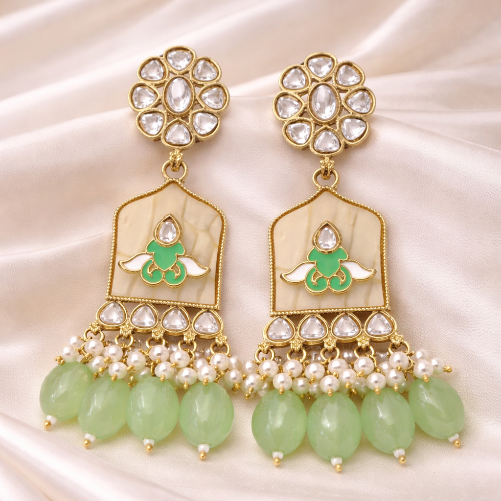 Gold Plated Kundan Earrings
